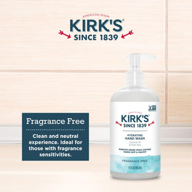 Kirks Hydrating Hand Wash aloe vera gel resting on hands after chores.