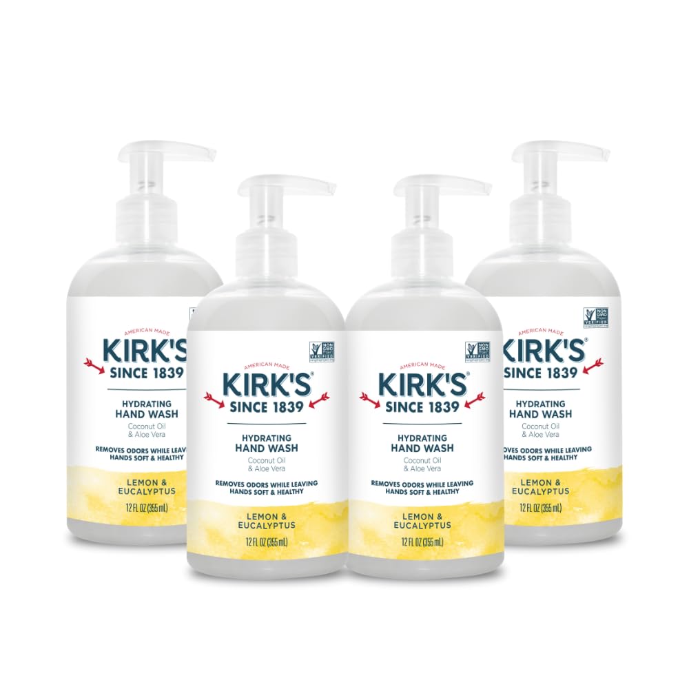Kirk's Hydrating Hand Wash bottle with coconut oil for soft, nourished hands