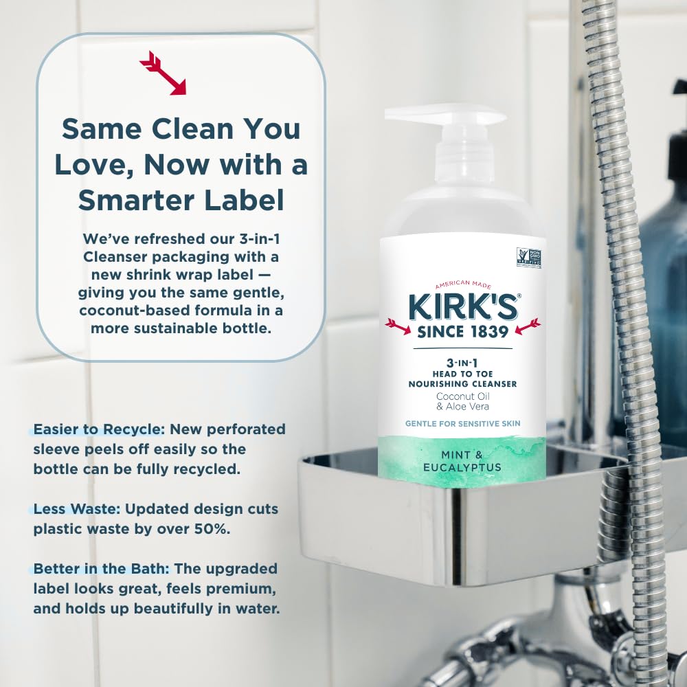 32 oz pump bottle from Kirk's two-pack packaging.