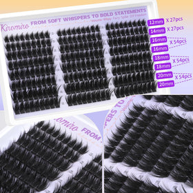 Kiromiro lash brushes help blend clusters for a seamless look.