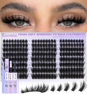 Kiromiro lash clusters with spiky tips for bold, dramatic eyes.