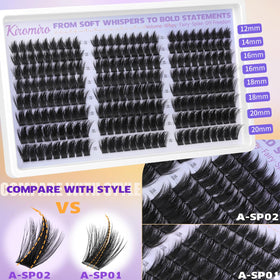 Kiromiro lash clusters spikes 12-20mm ideal for daily wear, evenings, cosplay creativity.