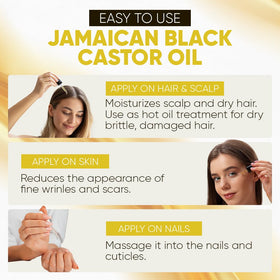 Kisii Jamaican Black Castor Oil on hair strands for shine and strength