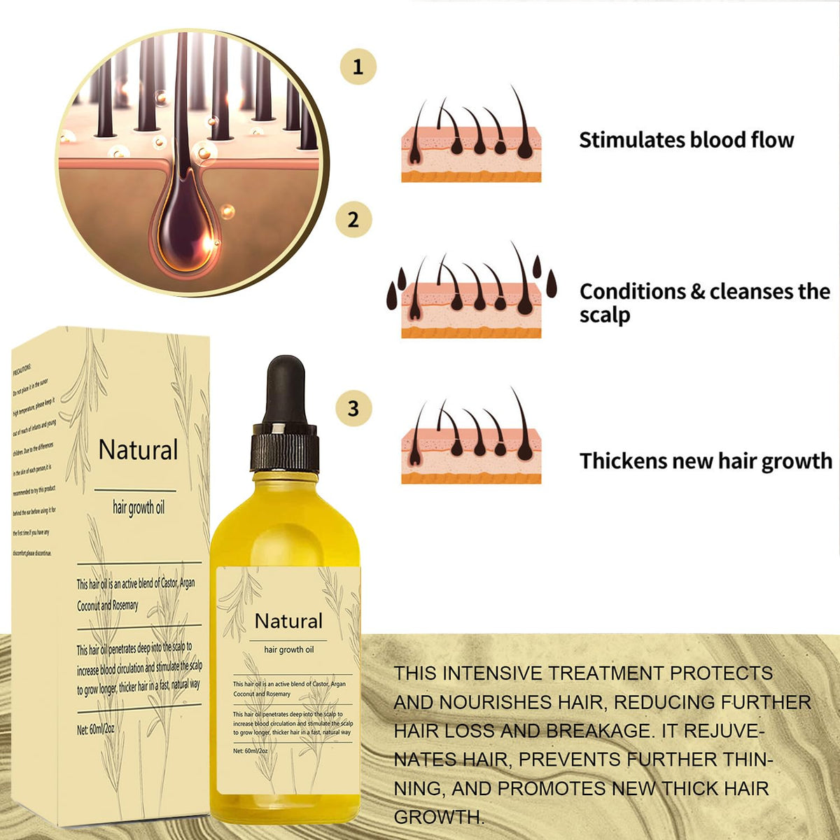 Kisinly Rosemary Oil drops massaging into the scalp