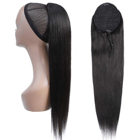 Kislemon Brazilian Remy ponytail hairpiece offering silky softness and shine.