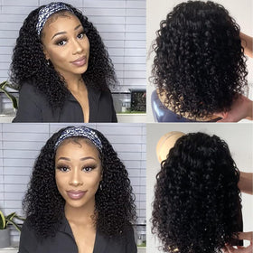Kislemon Glueless Headband Wig with Velcro-back for quick secure fit