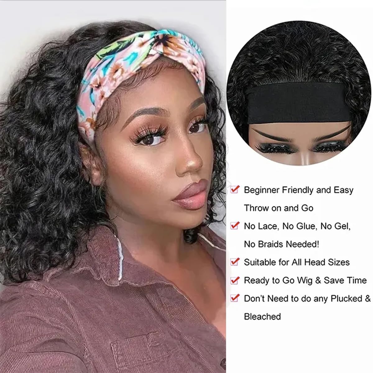 Kislemon Headband Wig Cap 22-22.5 inch for comfortable fit