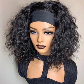 Kislemon Water Wave Headband Wig with natural curls for easy daily wear
