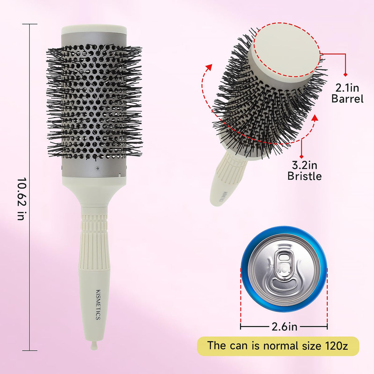 KISMETICS argan oil infused bristles hydrate hair and reduce frizz for a salon finish.