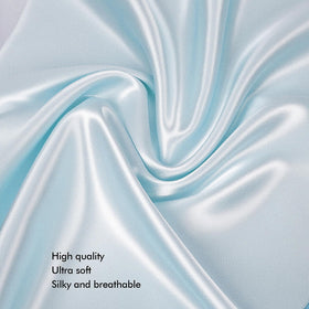 KISMETICS satin scrunchie light blue gentle hold without creasing hair