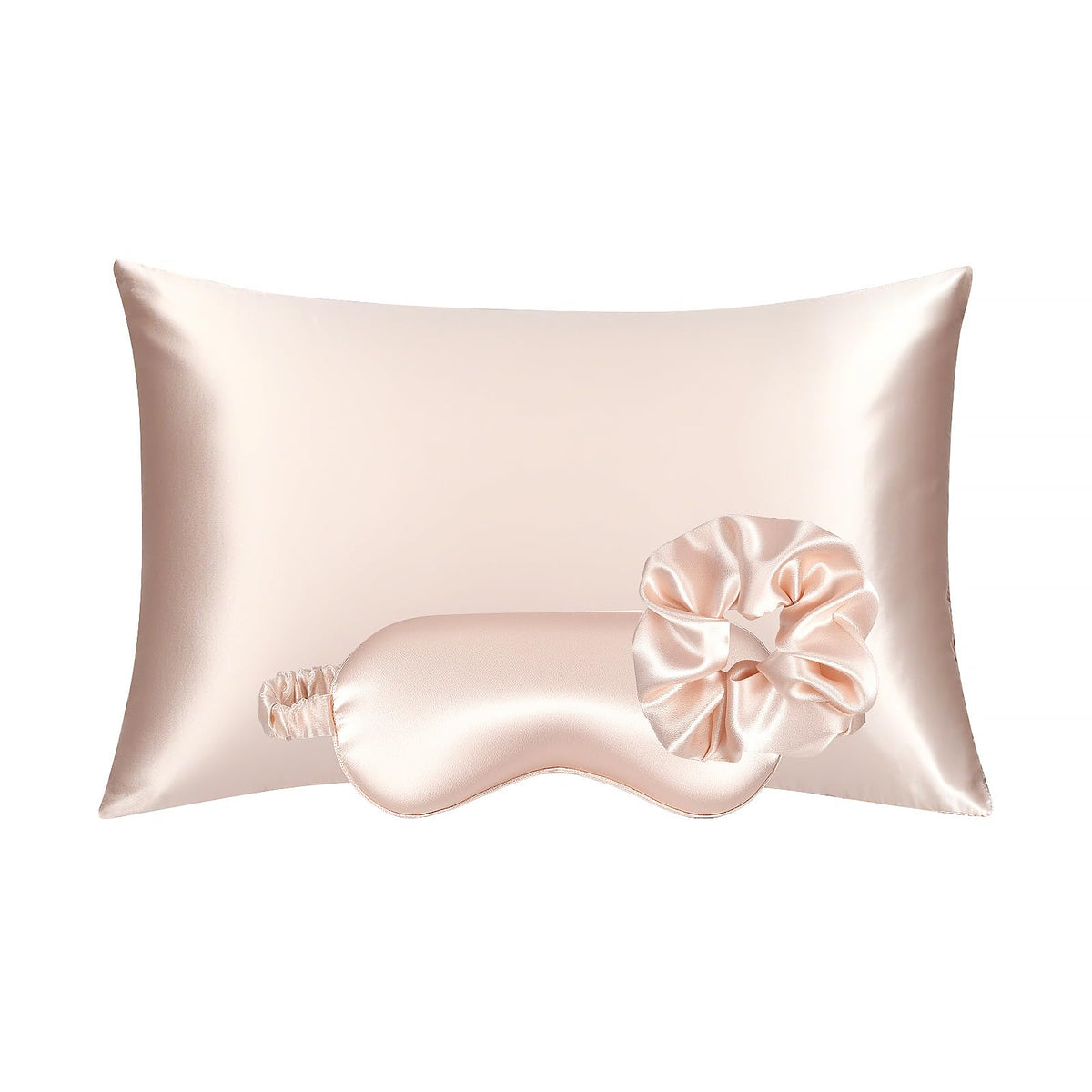 KISMETICS vegan silk pillowcase full view showing smooth surface for hair and skin