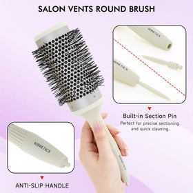 KISMETICS ceramic barrel features large airflow holes to speed drying.