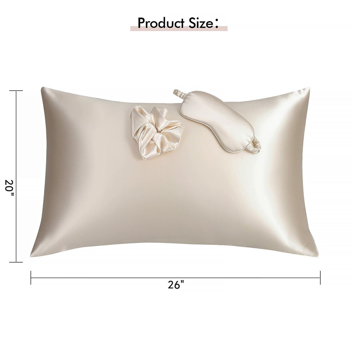 KISMETICS vegan silk eye mask, champagne, blocks light for deep rest