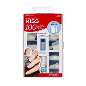 KISS 100 Full Cover Nails Active Square ready for fast application