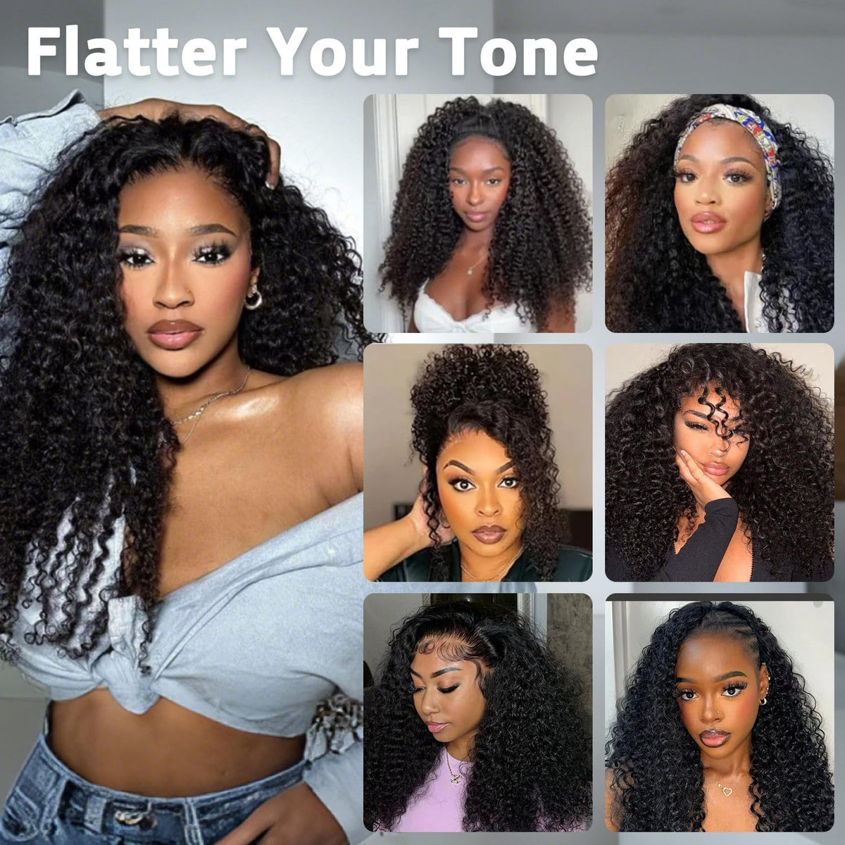 KISS HAIR kinky curly half wig uses a 3D dome cap for breathability