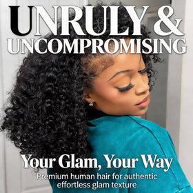 KISS HAIR kinky curly half wig shows secure drawstring fit for active days