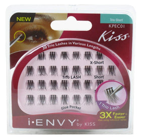 Kiss I Envy Trio Short 30 Lashes front view for quick lash application