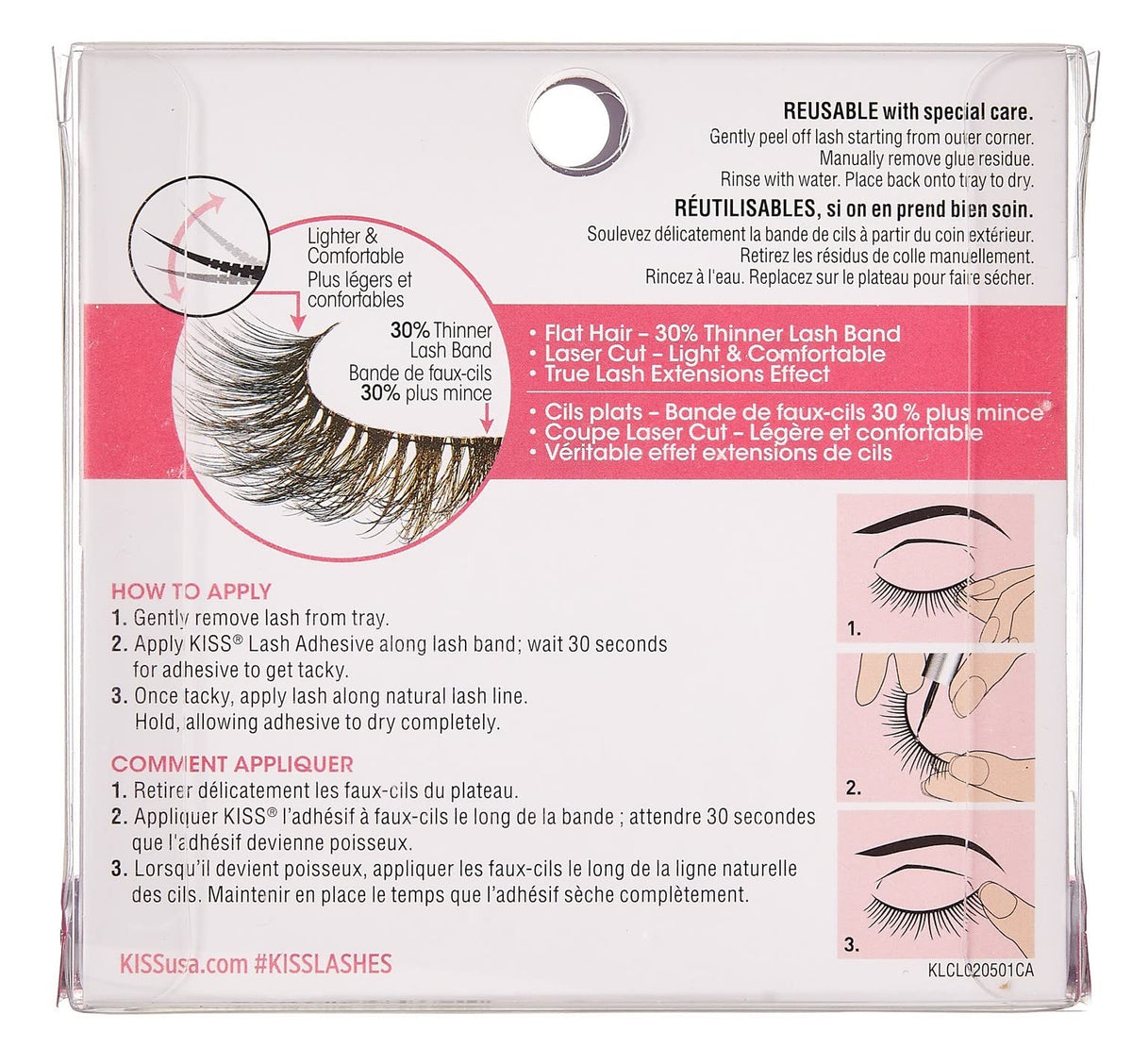 KISS Lash Couture Luxtensions Royal Silk dramatic look with lightweight, comfortable lash band