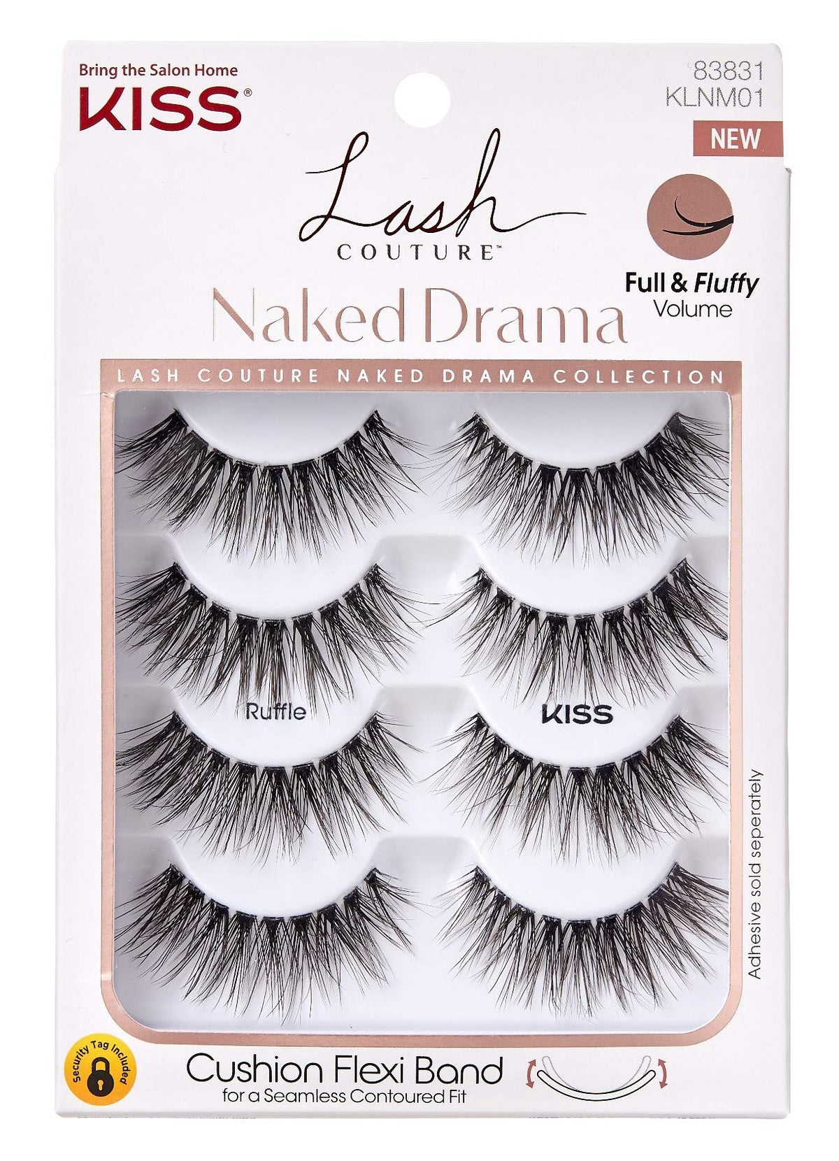 KISS Lash Couture Naked Drama Ruffle pack two for seamless contour and full volume for everyday wear