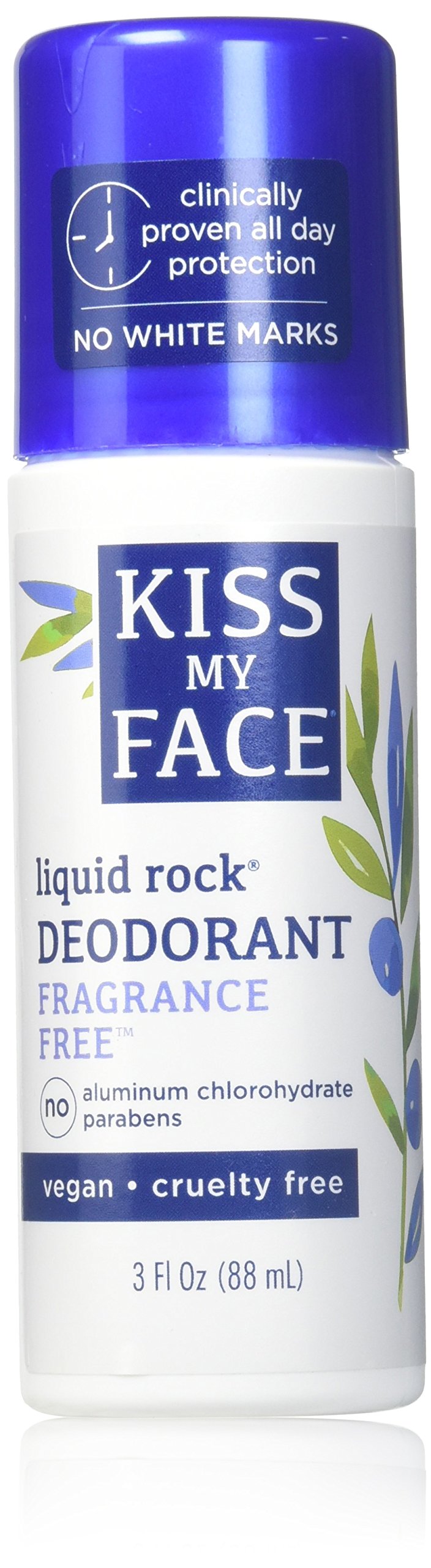 Kiss My Face Liquid Rock deodorant bottle for all-day odor control