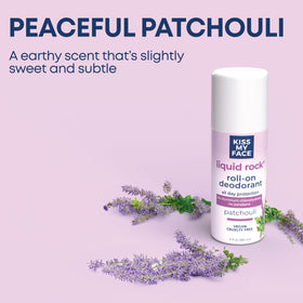 Kiss My Face Liquid Rock Roll-On application close-up highlighting invisible protection on skin.