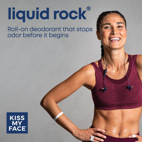Kiss My Face Liquid Rock Roll-On with mineral salts for odor-neutralizing support.