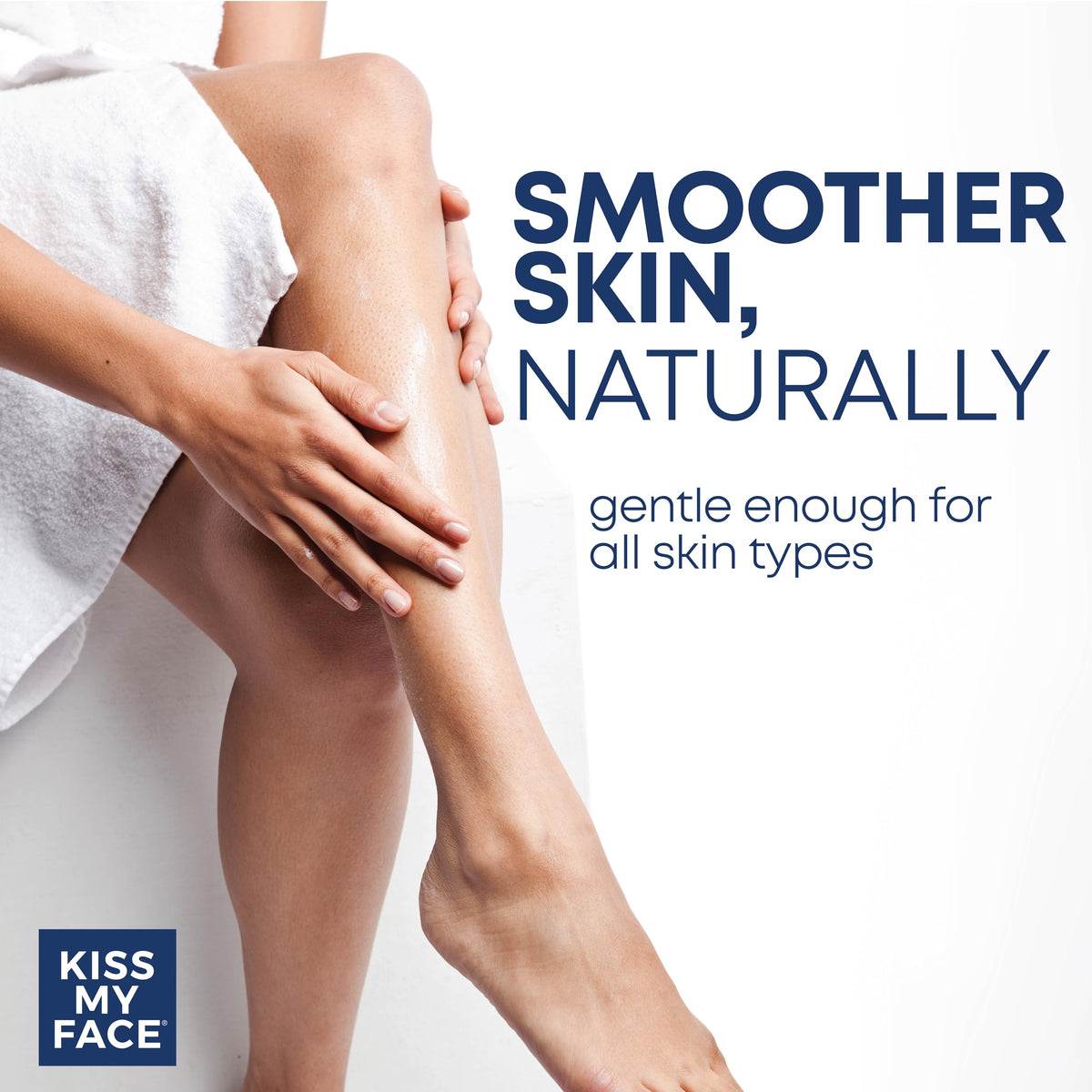 Kiss My Face shave cream with goldenseal and lemongrass for velvety skin.