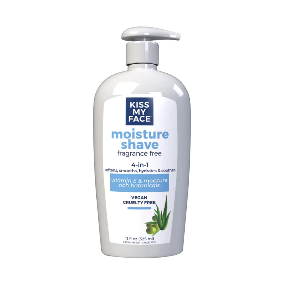 Kiss My Face Moisture Shave fragrance-free 2-pack box front for fragrance-sensitive shaving.
