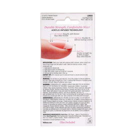 KISS Salon Acrylic French long-length nude nails close-up for a dramatic yet natural-looking finish.