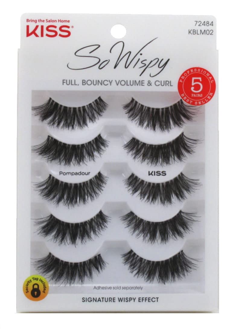 KISS So Wispy Pompadour Lashes pack 1: elegant flutter, full-volume look