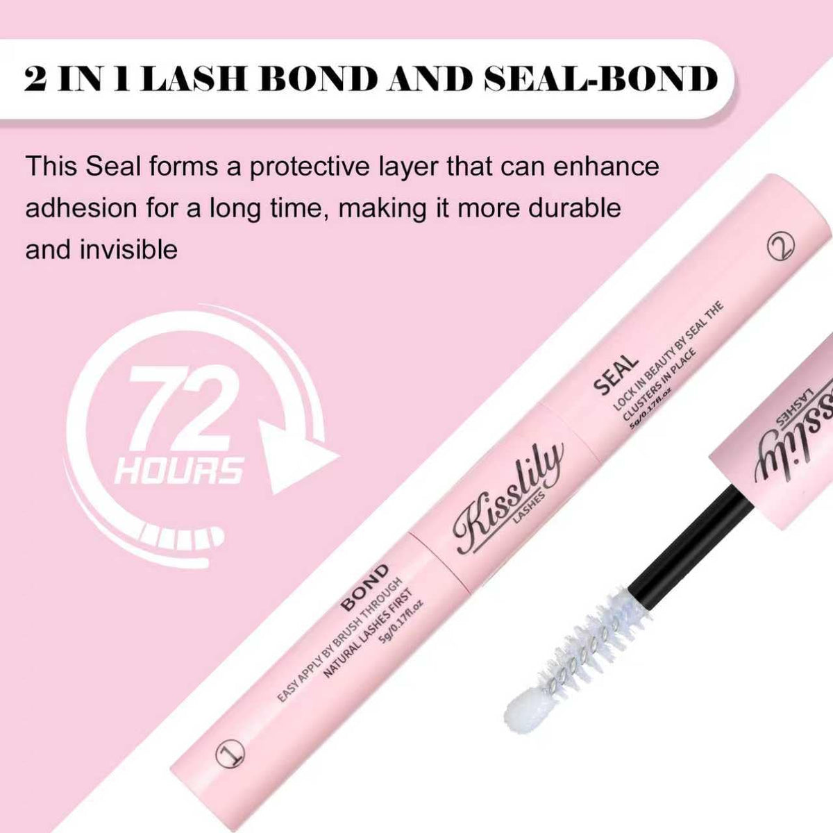 Kisslily 360-degree brush evenly distributes glue across lash clusters.