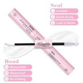 Kisslily Bond and Seal 2in1 adhesive demonstrates smooth, clump-free lash application.