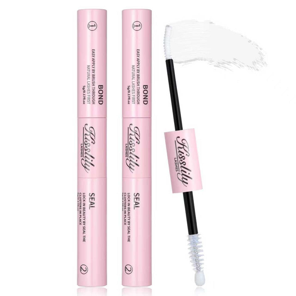 Kisslily lash cluster glue bottle with precise tip for quick, secure lash attachment.