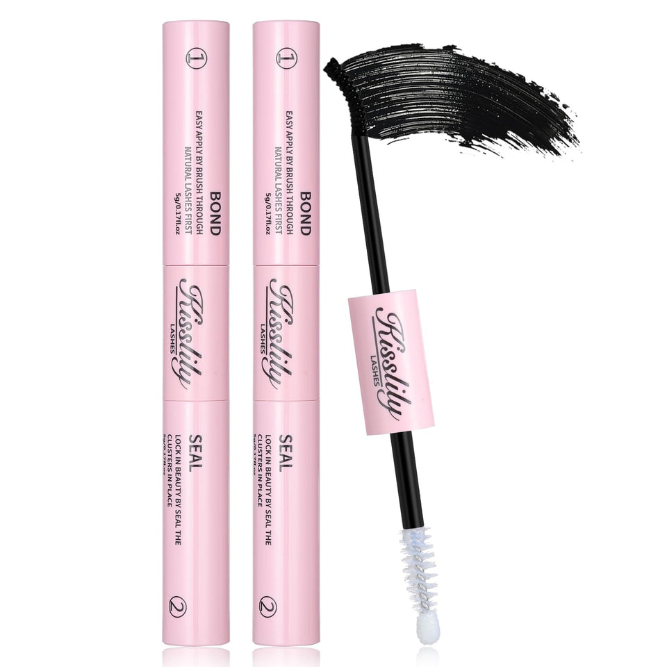 Kisslily lash cluster glue bottle provides secure hold for all-day wear.