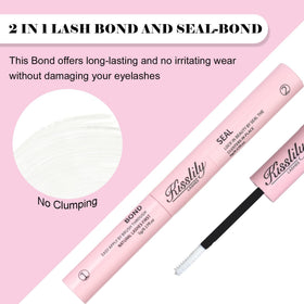 Kisslily waterproof lash glue provides long-lasting hold for all-day wear.