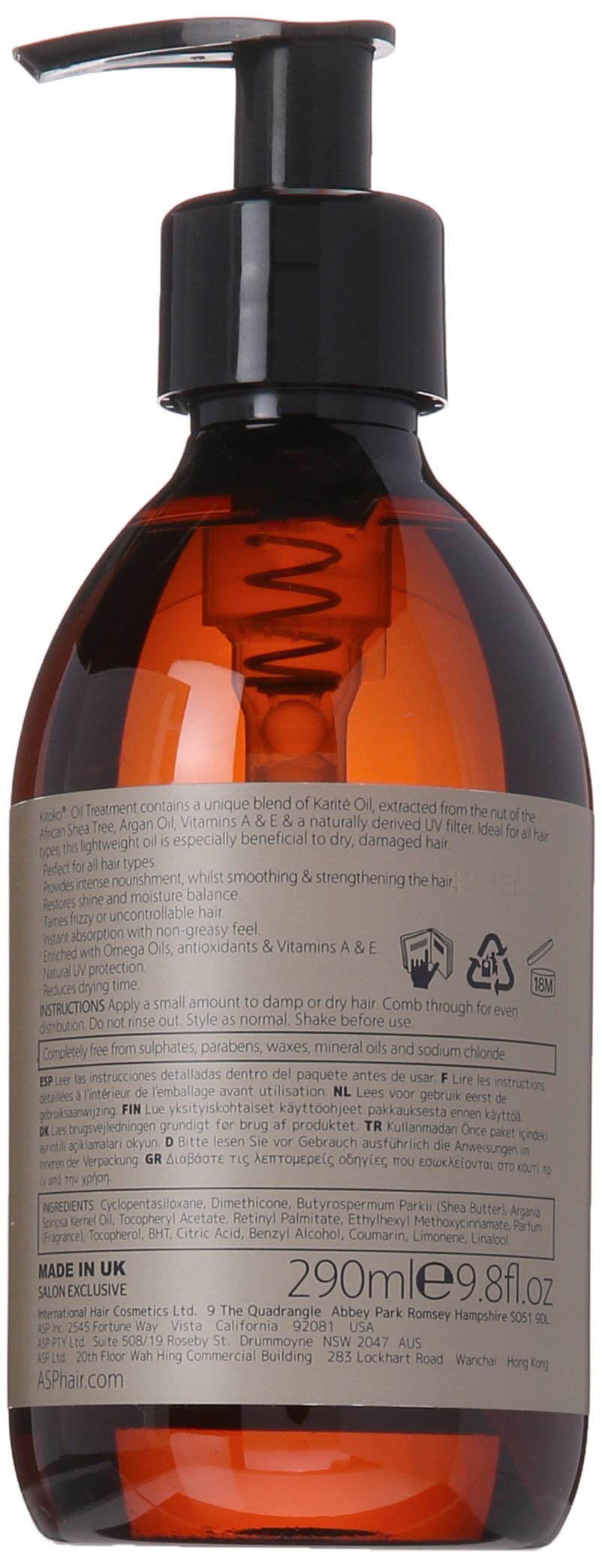 Kitoko Oil bottle pour demonstrates rapid absorption and nourishment.