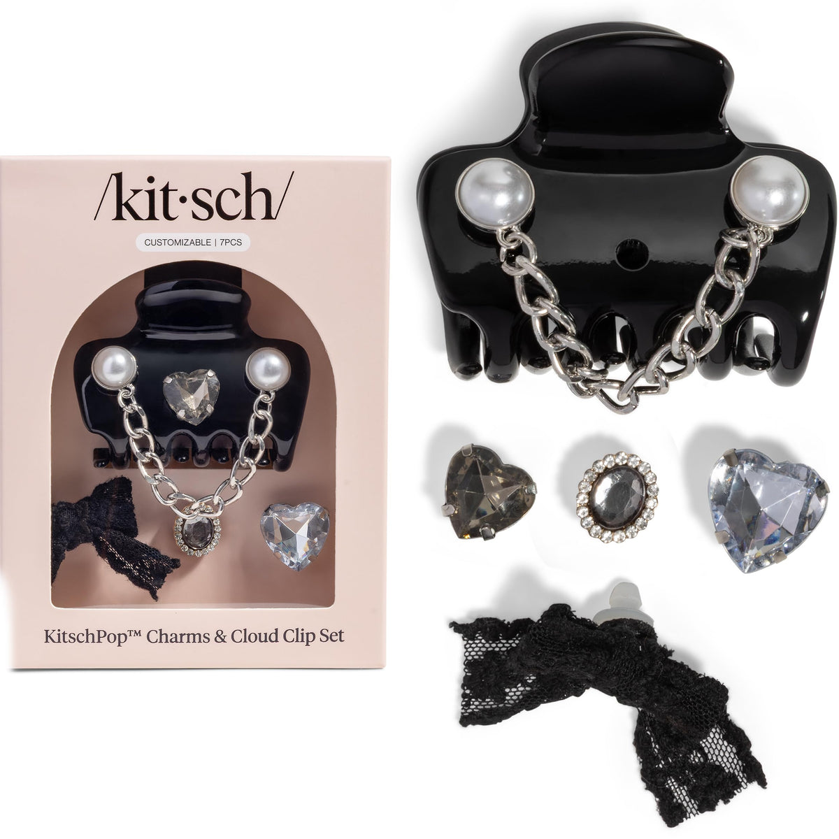 Kitsch cloud hair clip with charm set for versatile personal styling.