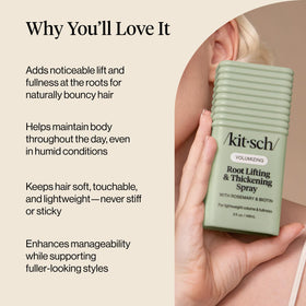 Kitsch Root Hair Volume Spray formula is color-safe for treated hair.
