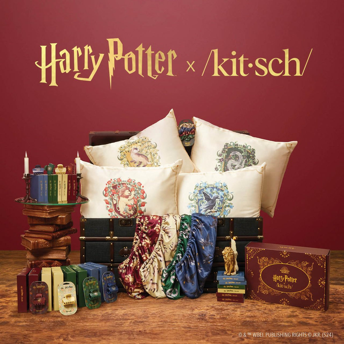 Kitsch Gryffindor-inspired wrap brings a touch of wizarding charm.