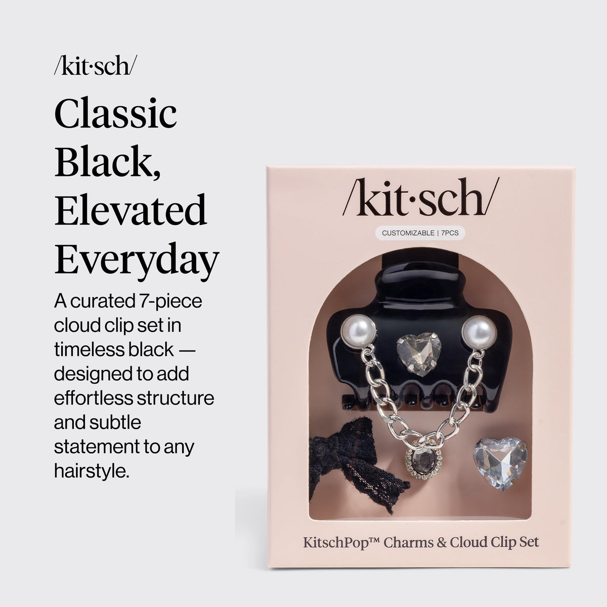 Kitsch medium hair clip demonstrates strong hold and non-slip grip.