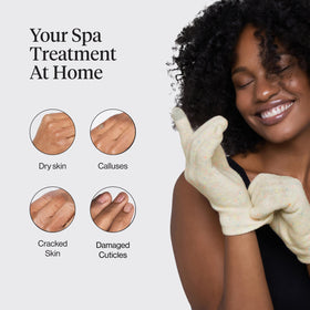 Kitsch gloves enable deep conditioning when worn with lotion for softer skin.