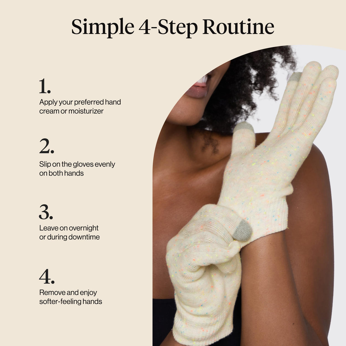 Kitsch moisturizing gloves help dry hands overnight with a gentle barrier.