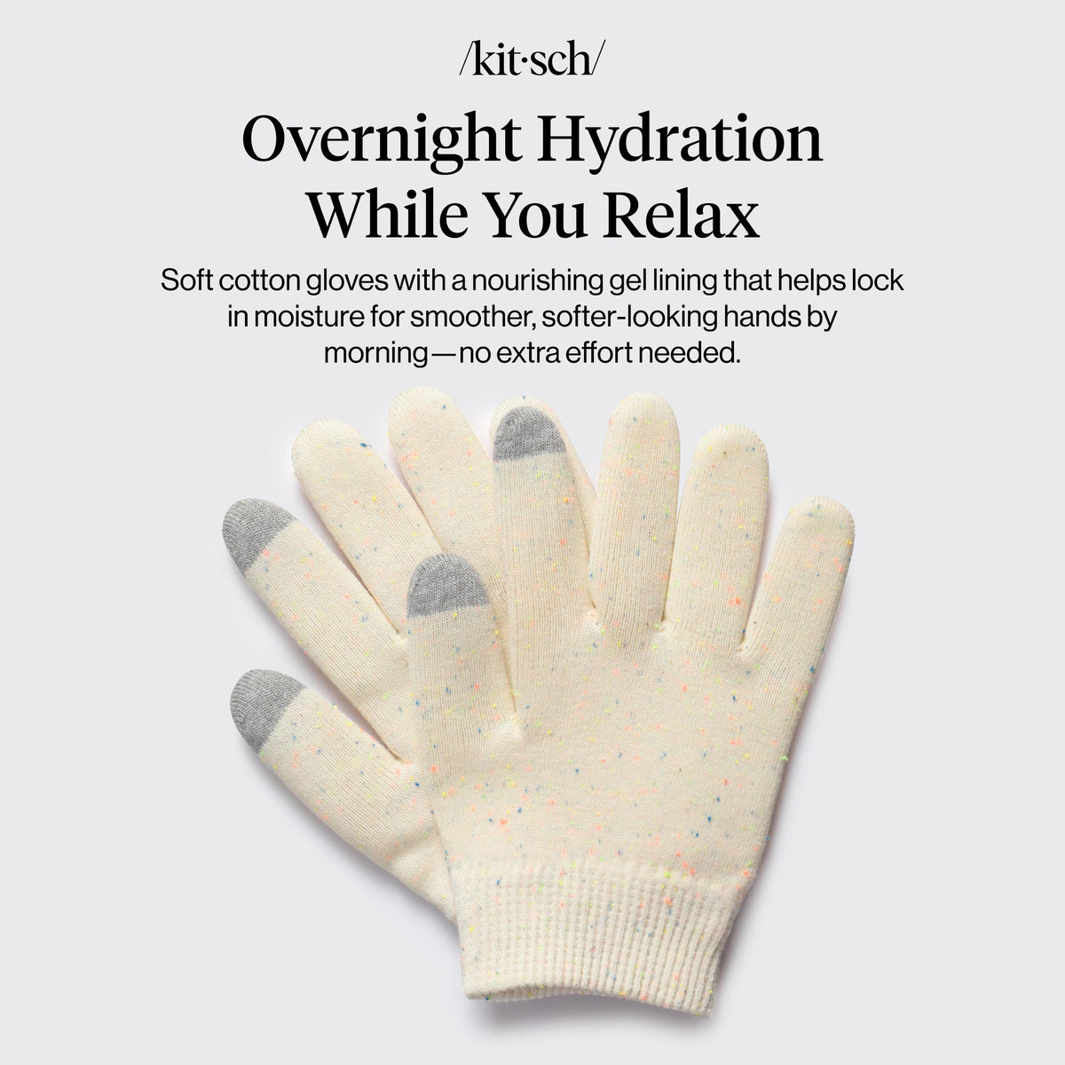 Kitsch Moisturizing Gloves cotton exterior offers a soft, comfortable overnight wear.