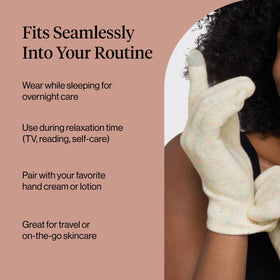 Kitsch Overnight gloves are travel-friendly and compact for on-the-go self-care.