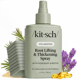 Kitsch Root Hair Volume Spray bottle provides instant root lift for fuller style.