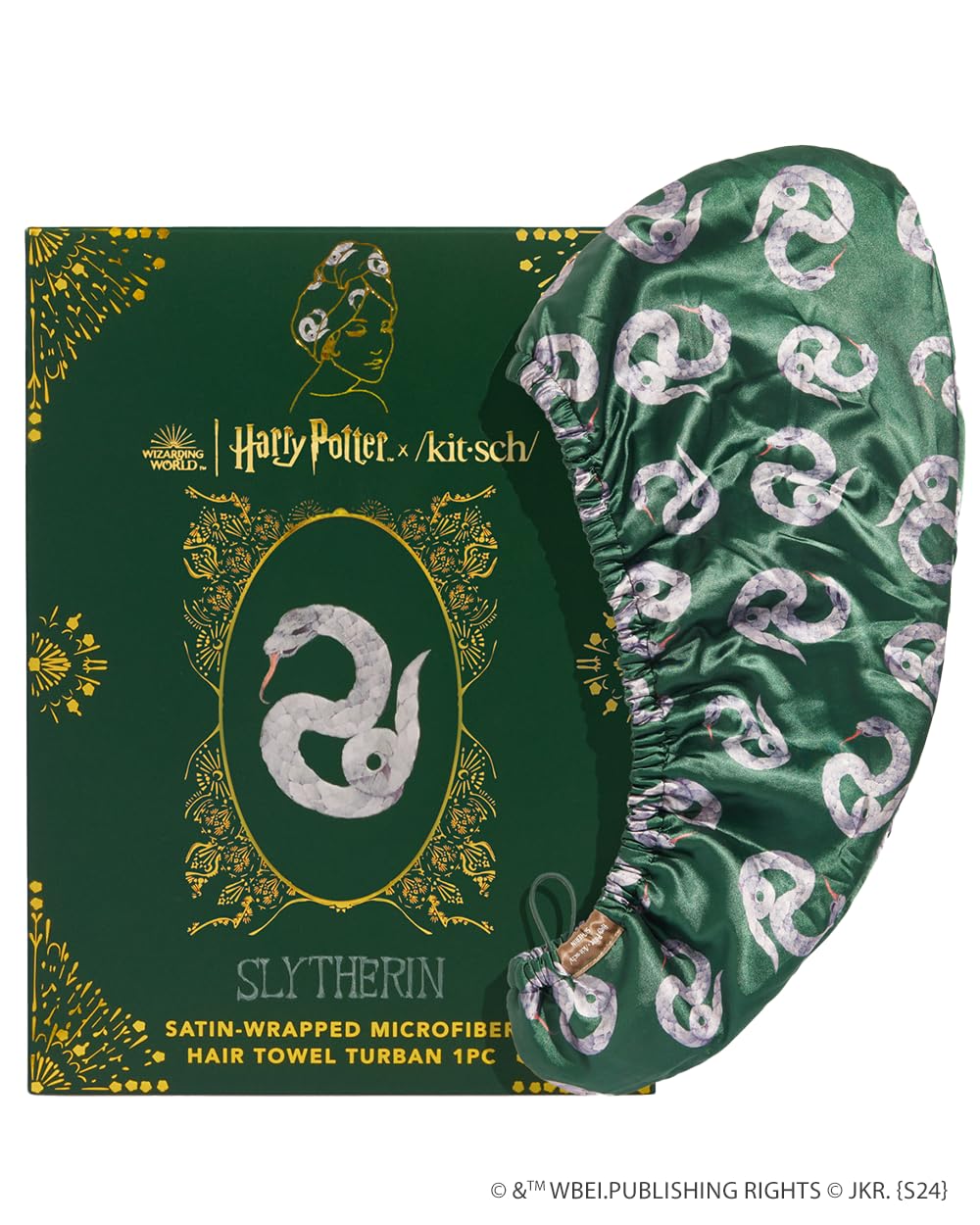 Kitsch Slytherin microfiber fabric emphasizes fast moisture absorption.