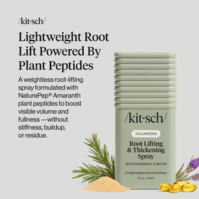Kitsch Root Hair Volume Spray delivers a soft touch volume finish.