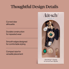 KitschPop half-up clip adds secure, comfortable styling for daily wear.