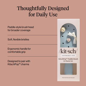 KitschPop paddle brush with large paddle surface for quick, effortless detangling.