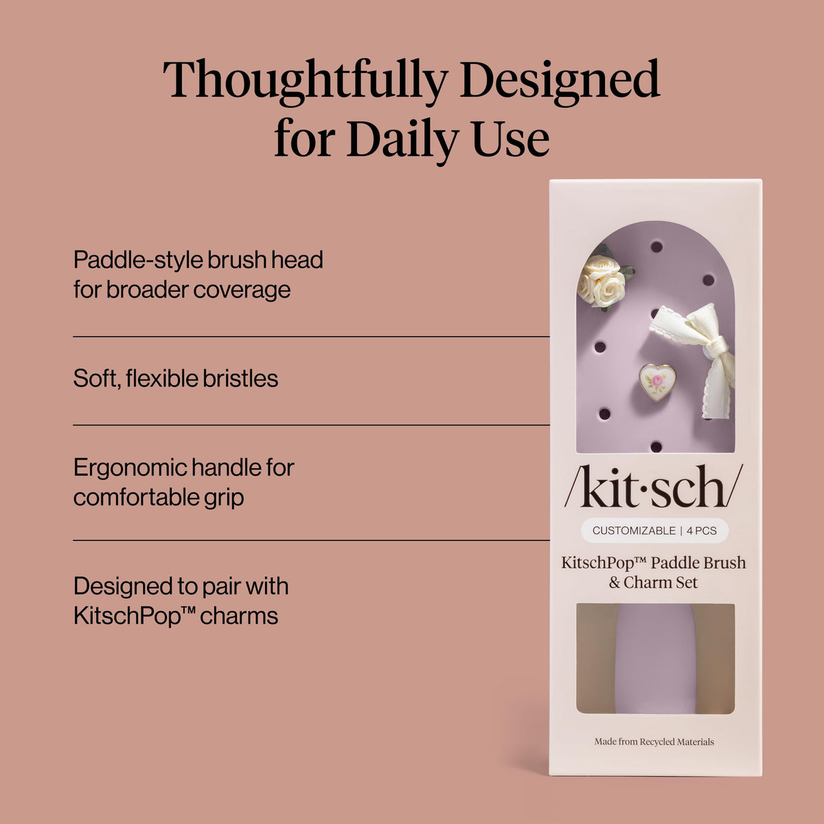 KitschPop Paddle Brush for wet or dry styling and frizz control